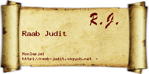 Raab Judit névjegykártya